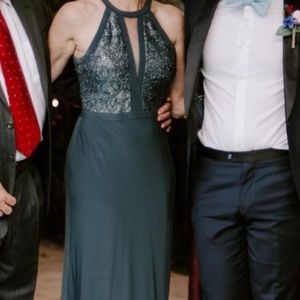 Night Way lace halter gown